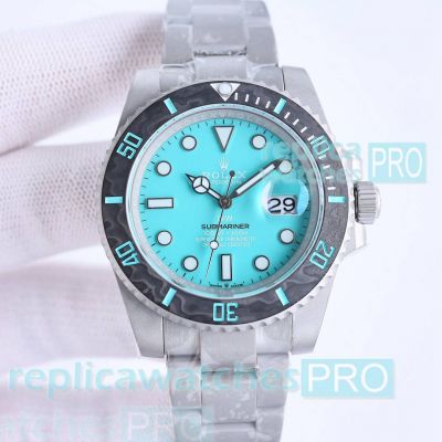 Swiss Copy Rolex Submariner Aquamarine DiW (sandblasted) Watch 3135 Movement